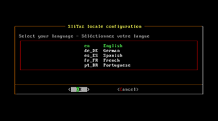 SliTaz 2.0: Boot - Locale