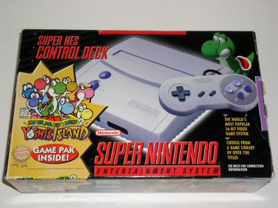 Photo of the original box for the Super Nintendo SNS-101