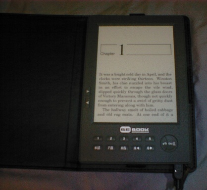 The BeBook displaying 1984