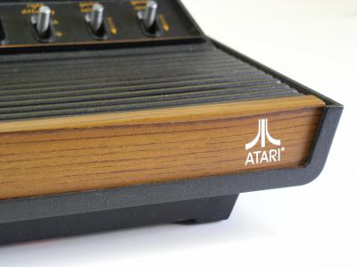 Close-up photo of an Atari 2600