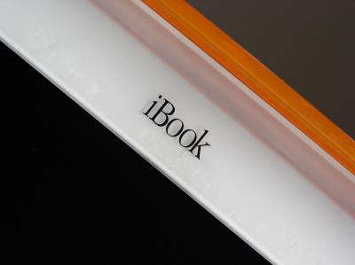Photo of the original Apple iBook's lid